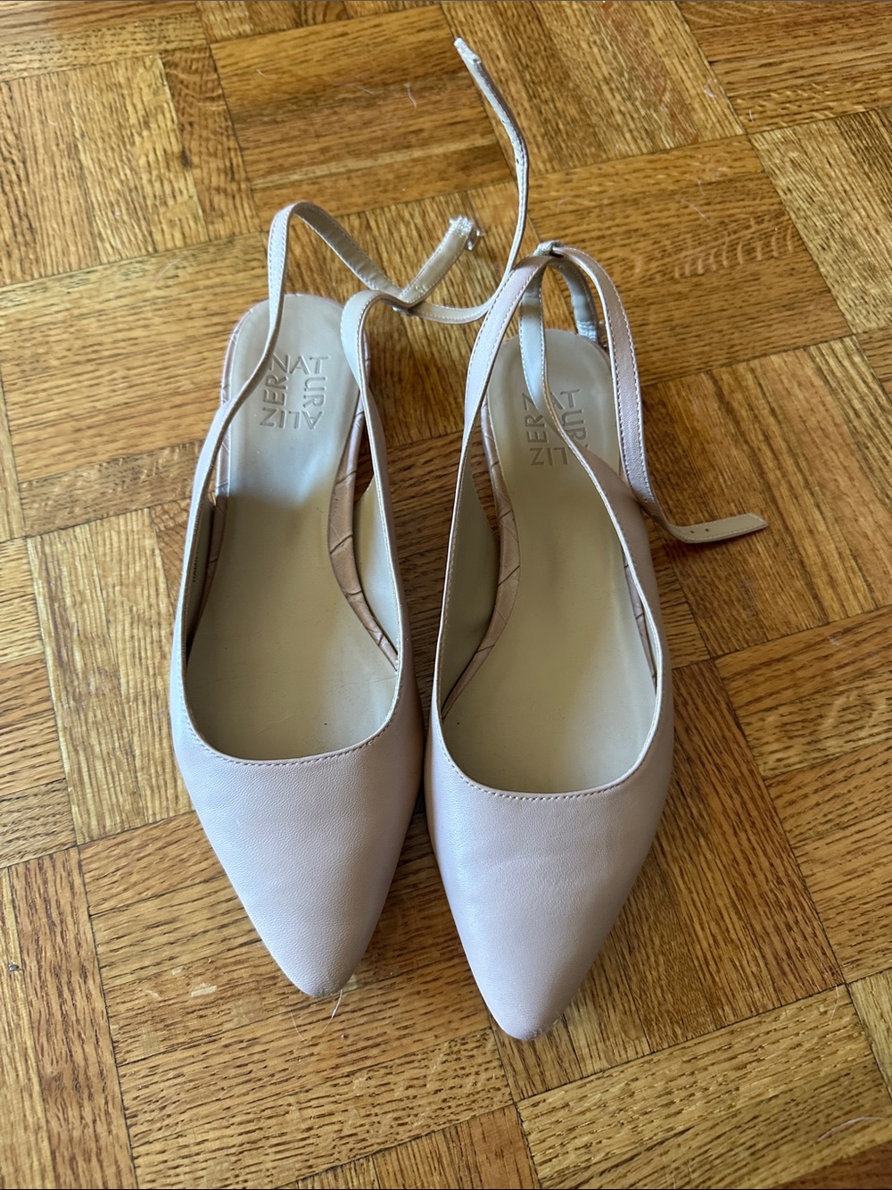 Naturalizer Pointed Slingback Flats in Blush
